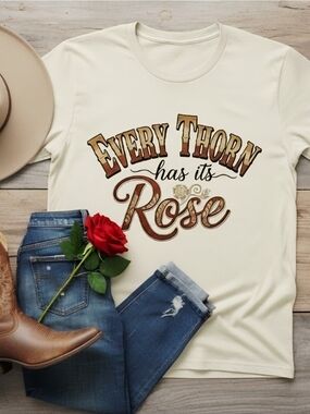 Jelly Roll Inspired Country Music Tee • Every Thorn Has Its Rose Shirt • Rustic